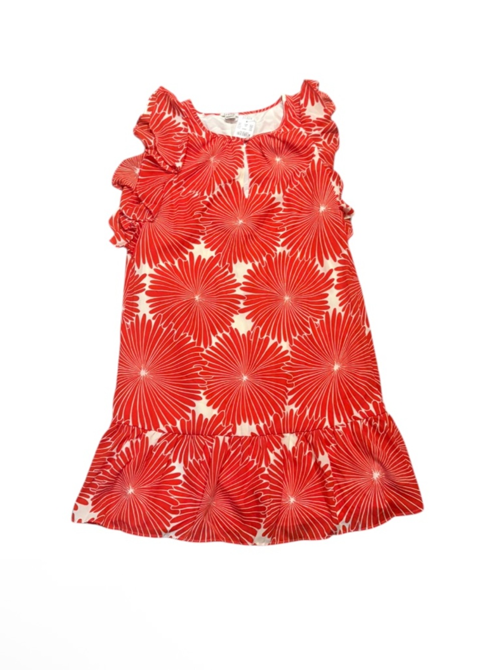 J. crew red orange floral dress xxs nwt